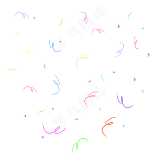 节日活动丝带彩带碎纸漂浮元素,免抠元素