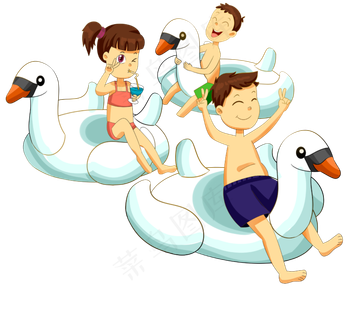 游泳戏水小孩