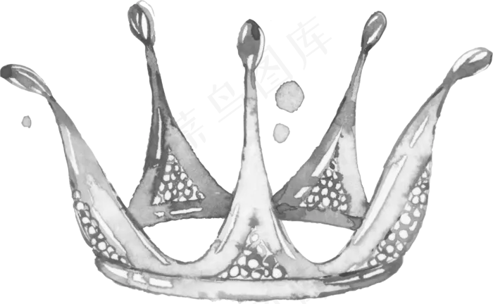 水彩手绘公主银色水晶皇冠ai矢量模版下载