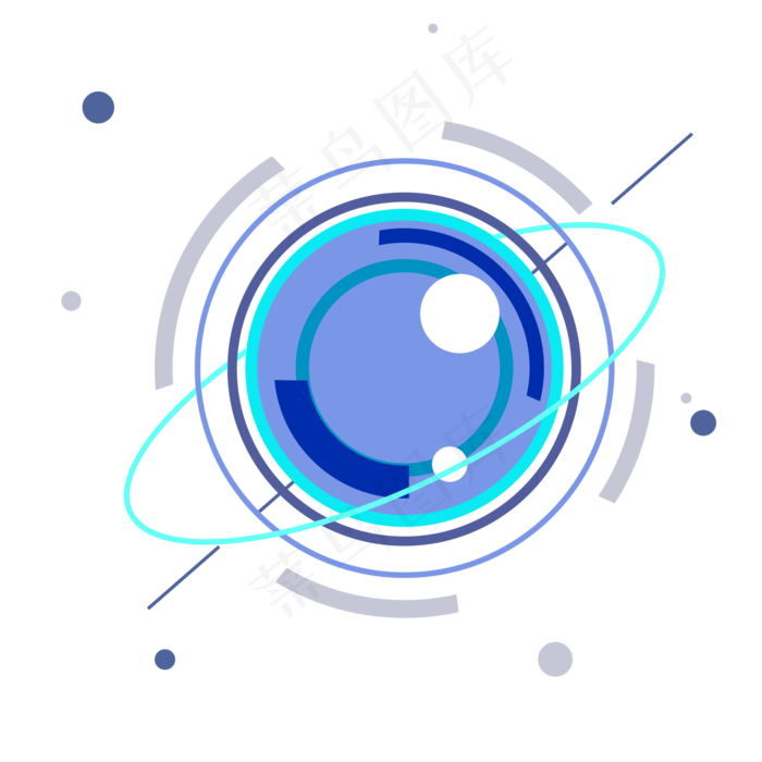 球点线科技商务装饰,免抠元素
