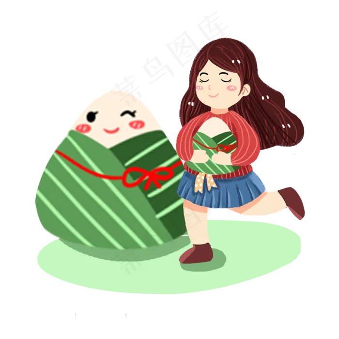 端午节粽子女孩素材