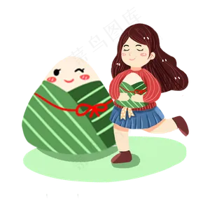 端午节粽子女孩素材