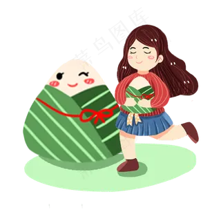 端午节粽子女孩素材