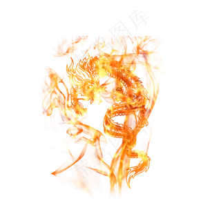 水墨动物火焰中国龙传统风水墨风,免抠元素