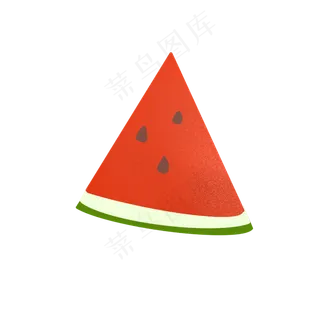 红色水彩美味西瓜