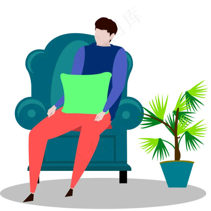 小青年AI矢量图案高清图,免抠元素ai矢量模版下载