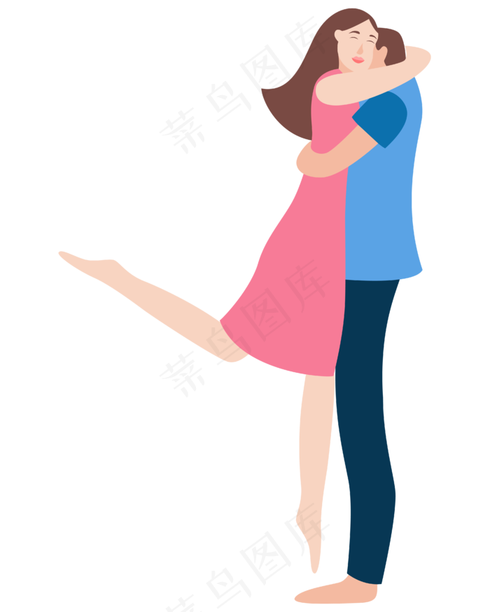 矢量手绘卡通情侣