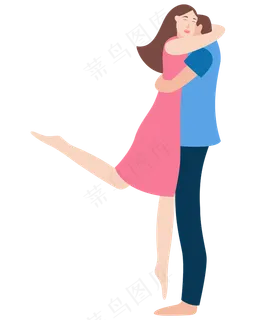 矢量手绘卡通情侣