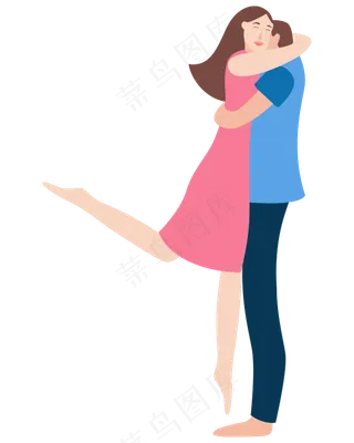 矢量手绘卡通情侣