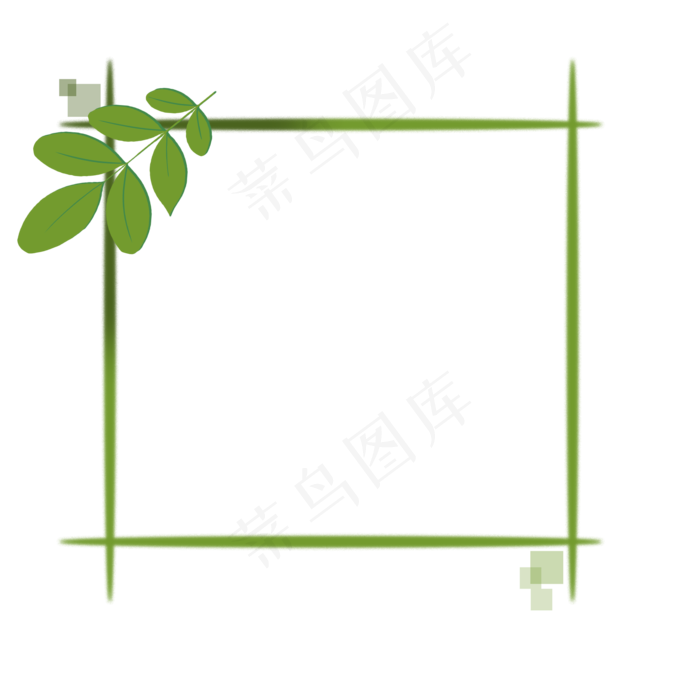 卡通绿色叶子矢量图