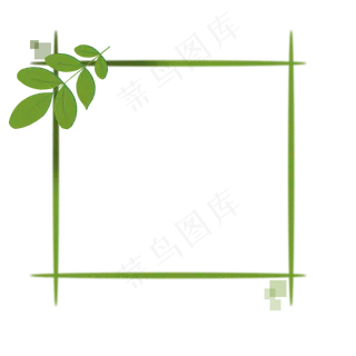 卡通绿色叶子矢量图