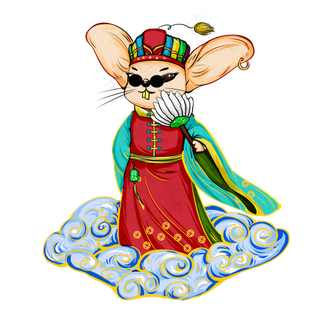 新年国潮财神老鼠,免抠元素