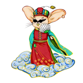 新年国潮财神老鼠,免抠元素