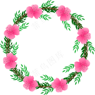 矢量免扣卡通花环