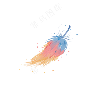 彩色装饰水彩羽毛,免抠元素