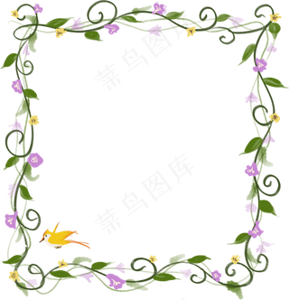 卡通手绘可爱清新自然春夏花鸟正,免抠元素