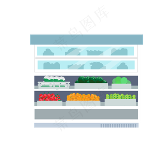 蔬果类货柜卡通手绘设计可商用元