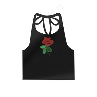 少年少年刺绣衣服时尚玫瑰背心P