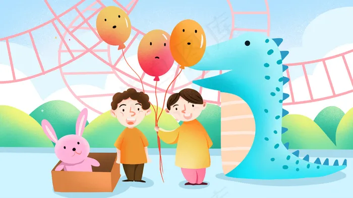 儿童节游乐园快乐