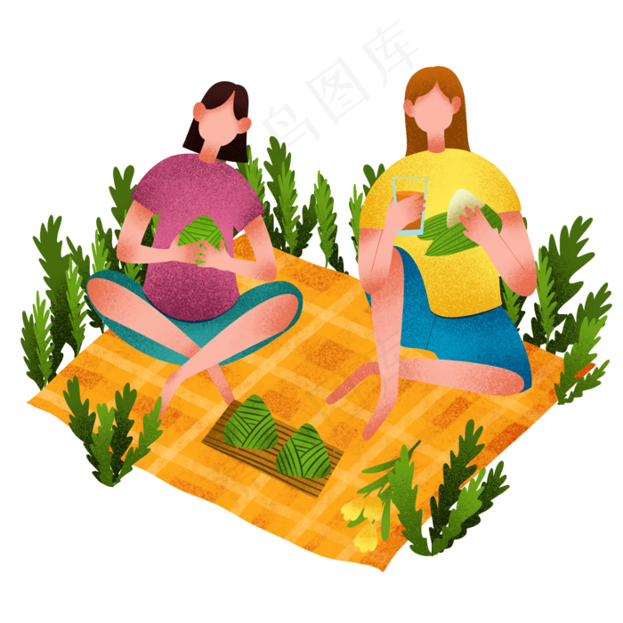 端午节野餐女孩