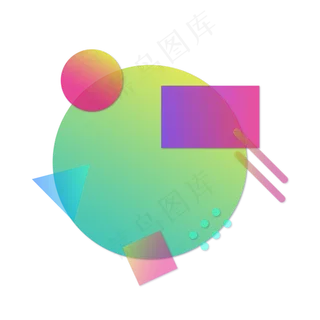 618电商炫彩渐变免扣素材