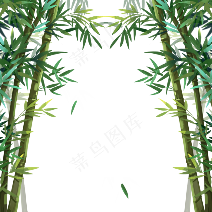 水彩风唯美竹林装饰(2000X2000(DPI:300))psd模版下载