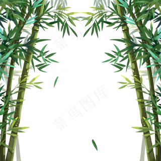 水彩风唯美竹林装饰
