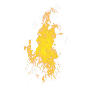节日金黄色真实火焰效果,免抠元素