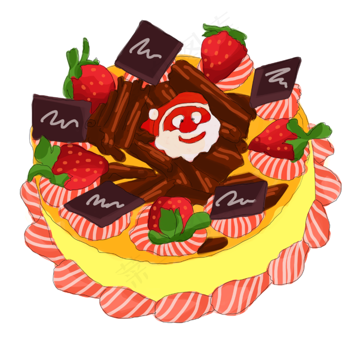 插画手绘水果蛋糕