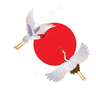 重阳节仙鹤组合中国风