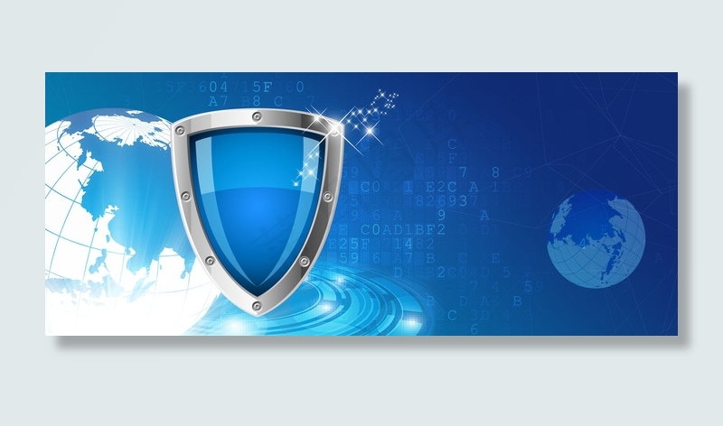 网络安全互联网大气蓝色渐变背景海报
