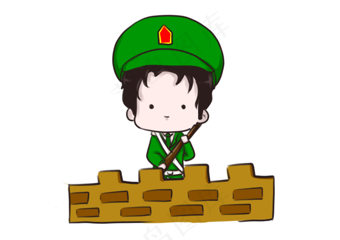 建军节建军节长城军人素材