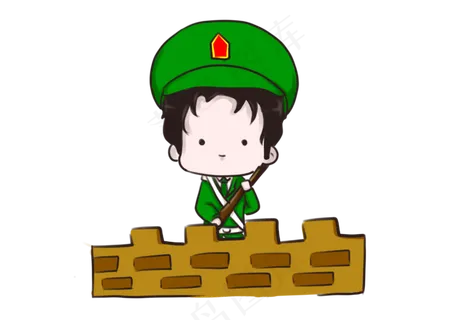 建军节建军节长城军人素材