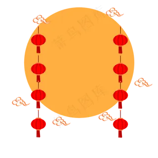 中国风复古红色边框,免抠元素