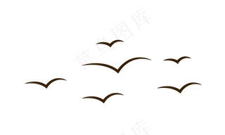 鸟群飞过,免抠元素