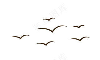 鸟群飞过,免抠元素