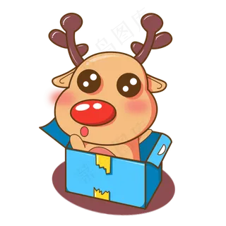 卡通手绘小鹿,免抠元素