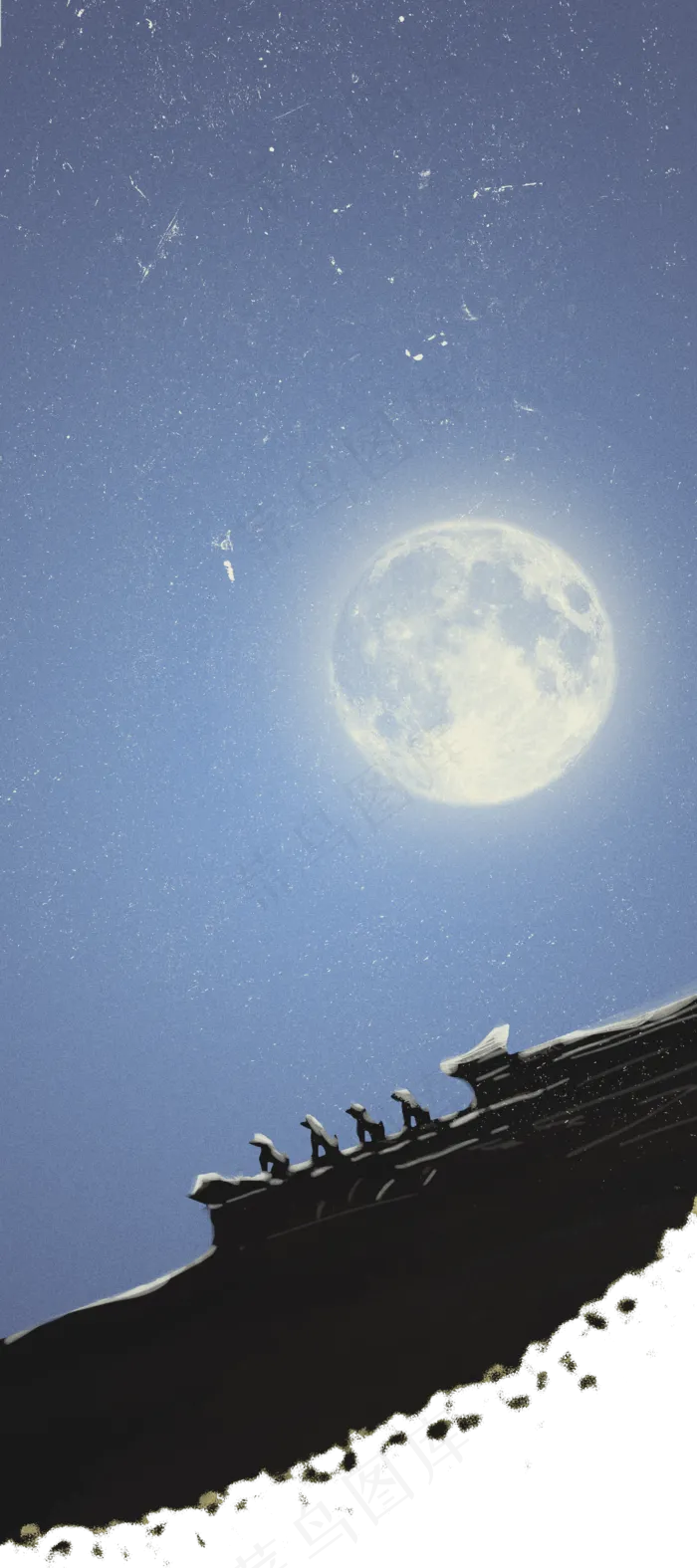 中国风手绘紫禁城装饰边框关键,免抠元素(2000*4500px 300 dpi )psd模版下载