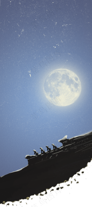 中国风手绘紫禁城装饰边框关键,免抠元素