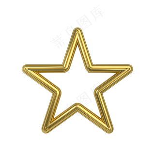 立体金属质感五角星边框