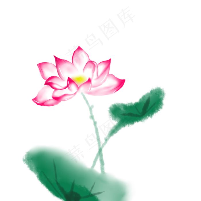 中国风水墨荷花PSD源文件,免抠元素