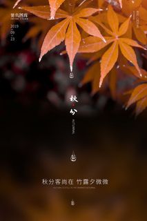 秋分二十四节气传统写实风秋分海报