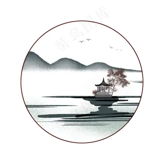 中国风山水意境边框