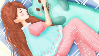 春困春日睡觉的小女孩