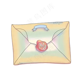 唯美2020新年信封信笺邮寄,免抠元素