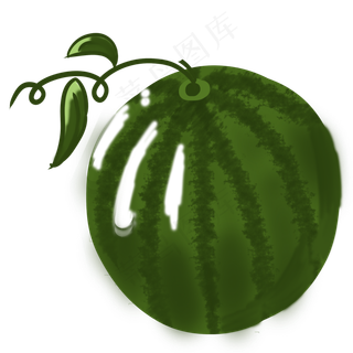 花纹瓜水彩手绘水果