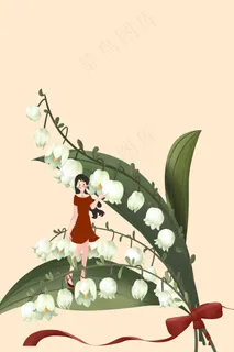 夏天铃兰花赏花女孩 夏天铃兰花赏花女孩