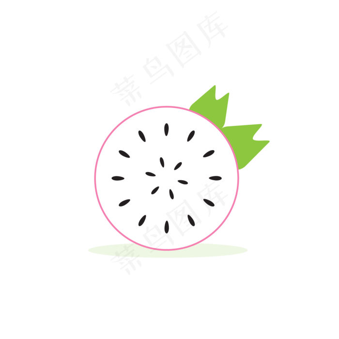 扁平化矢量火龙果水果透明