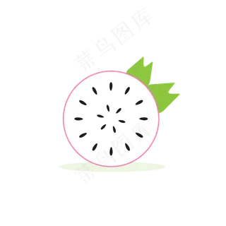 扁平化矢量火龙果水果透明