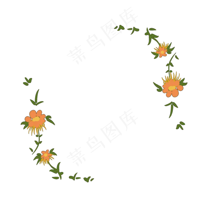 黄花花环黄色边框(2000X2000(DPI:300))psd模版下载
